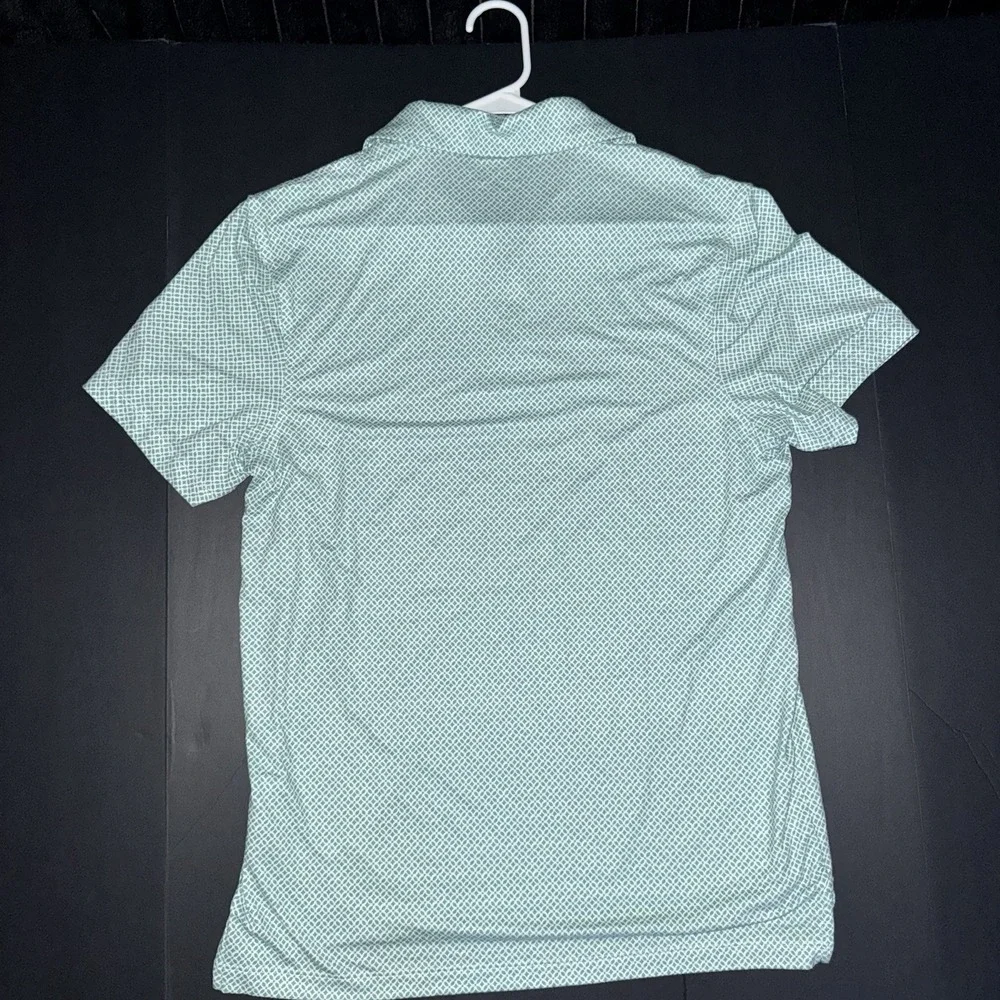 Men's Medium J.CREW Performance Polo Shirt Light Green White Short Sleeve - Picture 3 of 3